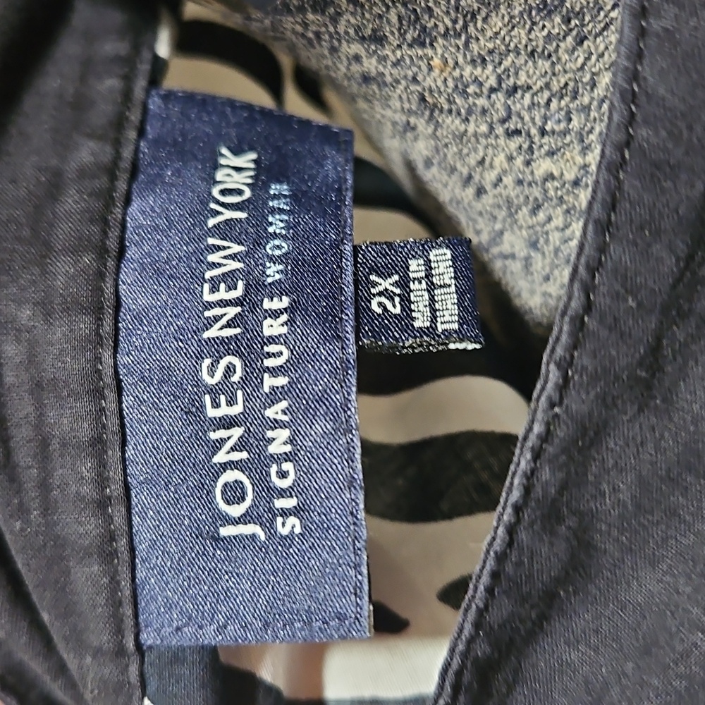 Jones New York Zebra Cotton Blouse - Picture 7 of 8